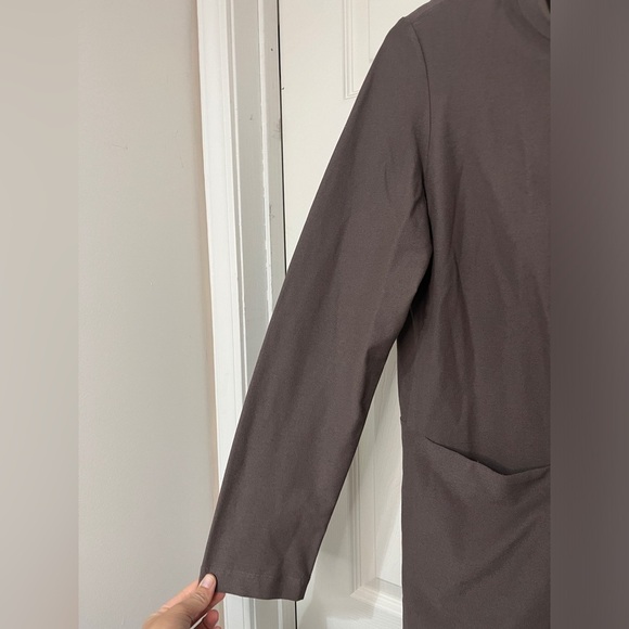 EILEEN FISHER Streetch Crepe Mandarin Collar Jacket Cobblestone Sz M - Picture 4 of 11